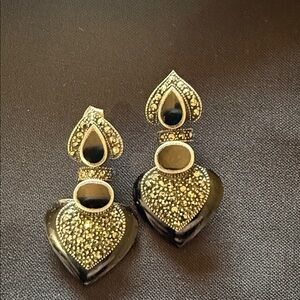 Elegant Silver and Black Earrings